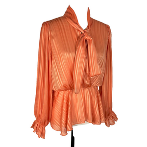 New Collection orange bow blouse